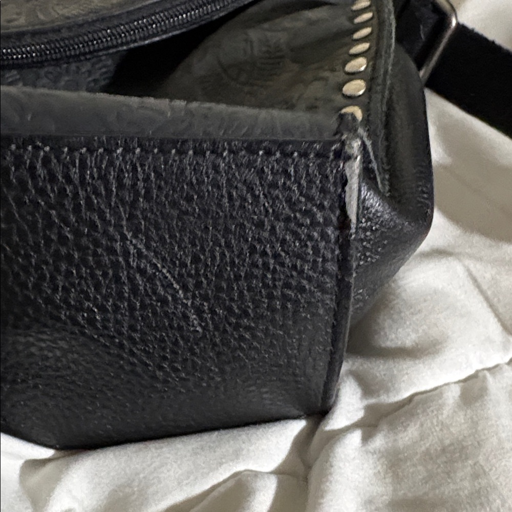 The Sak Black Hobo Floral Embossed Leather Crossbody Purse - Picture 10 of 10